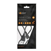 Solight USB kabel, USB 2.0 A konektor - USB B micro konektor, sáček, 1m