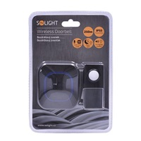 Solight bezdrátový zvonek, do zásuvky, 250m, černý, learning code