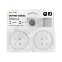 Solight 2x bezdrátový zvonek, do zásuvky + bateriový, 200m, bílý, learning code