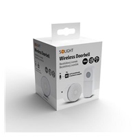Solight bezdrátový mini zvonek, do zásuvky, 180m, bílý, learning code