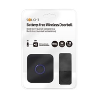 Solight bezdrátový zvonek bezbateriový, do zásuvky, 150m, černý, learning code