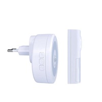 Solight bezdrátový zvonek s nočním světélkem na senzor pohybu, do zásuvky, 250m, bílý, learning code