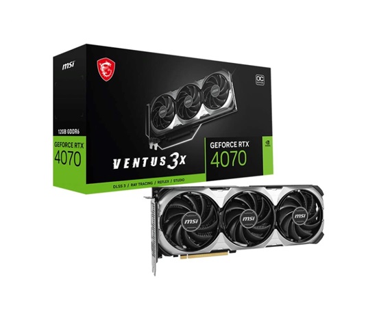 MSI VGA NVIDIA GeForce RTX 4070 VENTUS 3X E1 12G OC, 12G GDDR6, 3xDP, 1xHDMI