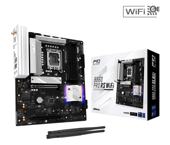 ASRock MB Sc LGA1851 B860 Pro RS WiFi, Intel B860, 4xDDR5, 1xDP, 1xHDMI, WiFi, ATX