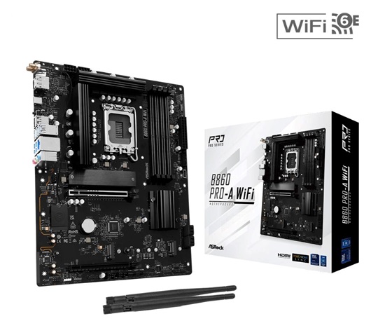 ASRock MB Sc LGA1851 B860 Pro-A WiFi, Intel B860, 4xDDR5, 1xDP, 1xHDMI, WiFi, ATX