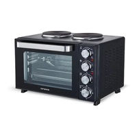 Orava Elektra-X28 elektrická trouba s dvouplotýnkou, 28 L, 2600 W, grilovací rošt, černá