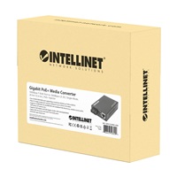 Gigabit PoE+ Media Converter, 1000Base-T RJ45 Port to 1000Base-LX (SC) Single-Mode, 20 km (12.4 mi.), PoE+ Injector