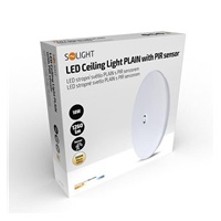 Solight LED stropní světlo PLAIN s PIR sensorem, 18W, 1260lm, 3000K, kulaté, 33cm