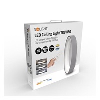 Solight LED stropní světlo kulaté Treviso, 48W, 2880lm, stmívatelné, dálkové ovládání, šedá