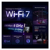 TP-Link Archer TBE550E WiFi7 PCIe adapter (BE9300,2,4GHz/5GHz/6GHz,Bluetooth5.4)