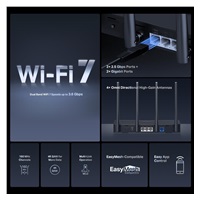 MERCUSYS MR27BE EasyMesh WiFi7 router (BE3600, 2,4GHz/5GHz,1x2,5GbEWAN,1x2,5GbELAN,2xGbE)