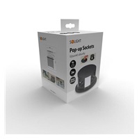 Solight prodlužovací přívod, 4 zásuvky, černý, 1,5m, výsuvný blok zásuvek, kruhový tvar