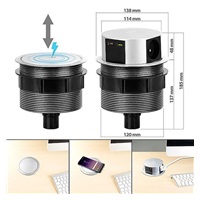 Solight 3z + USB A+C 20W PD, Wireless 10W, výsuvný blok zásuvek, 2m, stříbrný