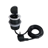 Solight 1z + USB-C 20W PD vestavná zásuvka, 2m, stříbrná