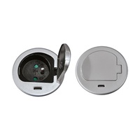 Solight 1z + USB-C 20W PD vestavná zásuvka, 2m, stříbrná