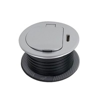 Solight 1z + USB-C 20W PD vestavná zásuvka, 2m, stříbrná