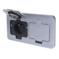 Solight vestavná podlahová dvojzásuvka, IP55, obdélníkové víčko