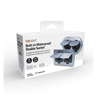 Solight vestavná podlahová dvojzásuvka, IP55, obdélníkové víčko