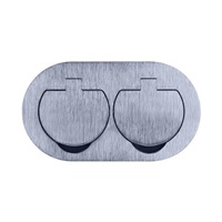 Solight vestavná podlahová dvojzásuvka, IP55, kulaté víčko