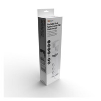 Solight 3z + USB A+C přenosné stolní zásuvky, 2m, bílá, USB rychlonabíječka 20W PD
