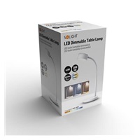 Solight LED stolní lampička, 4,5W, 300lm, 3CCT, bílá, podstavec