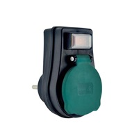 Solight zásuvka průběžná IP44, 16A, černá, vypínač