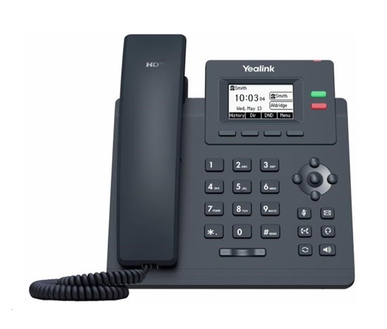 BAZAR - Yealink SIP-T31G IP telefon, 2,3" 132x64 grafický, 2x RJ45 10/100/1000, PoE, 2x SIP, s adaptérem