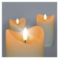 Solight sada LED svíček z přírodního vosku, 3ks, AAA