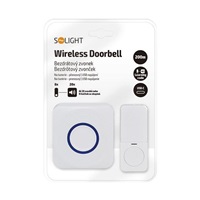 Solight bezdrátový zvonek, bateriový + USB, 200m, bílý, learning code