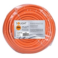 Solight prodlužovací přívod - spojka, 1 zásuvka, 30 m, 3 x 1,5mm2, oranžová
