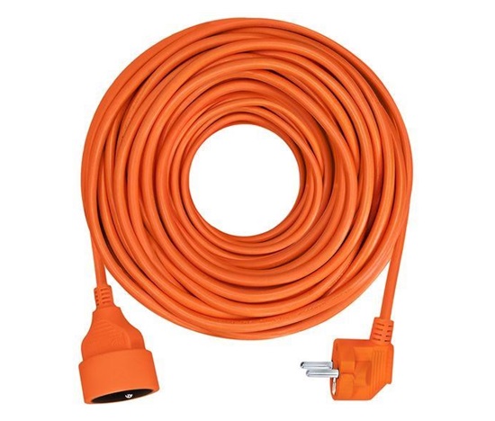 Solight 1z prodlužovací přívod - spojka, 15m, 3 x 1,5mm2, oranžová