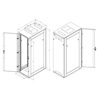 TRITON 19" stojanový rozvaděč 18U 600x1000, nosnost 800 kg, skleněné dveře, svařovaný, šedý