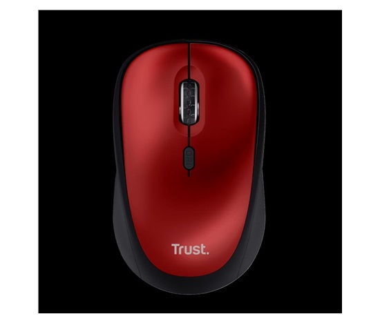 BAZAR - TRUST myš Yvi+ Wireless Mouse Eco Red, červená - Poškozený obal (Komplet)