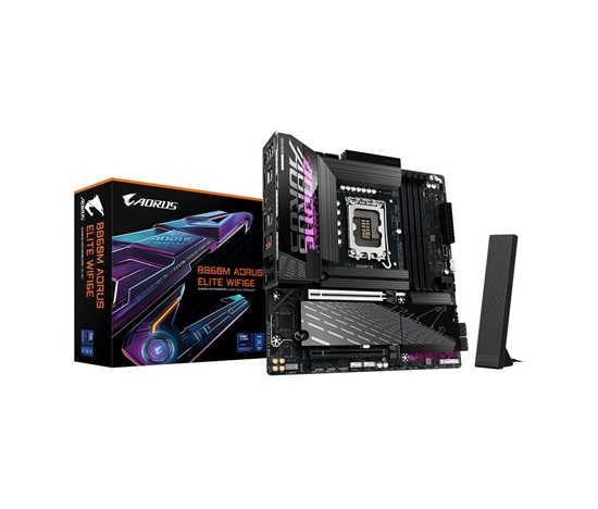 GIGABYTE MB Sc LGA1851 B860M AORUS ELITE WIFI6E, Intel B860, 4xDDR5, 1xThunderbolt, 1xDP, 1xHDMI, WiFi, mATX