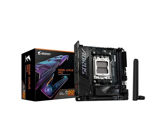 GIGABYTE MB Sc AM5 B850I AORUS PRO, AMD B850, 2xDDR5, 1xHDMI, WiFi, Mini-ITX