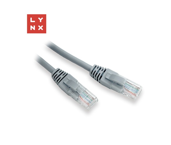 LYNX UTP patch kabel Cat5e, PVC, CCA, 0,5m, šedý (balení obsahuje 10ks)