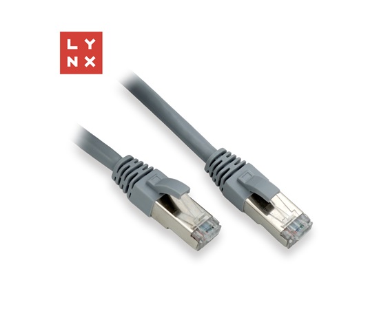 LYNX FTP patch kabel Cat6, PVC, 0,3m, šedý (balení obsahuje 10ks)