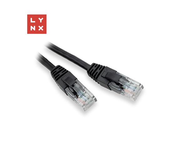 LYNX UTP patch kabel Cat5e, PVC, CCA, 1m, černý (balení obsahuje 10ks)