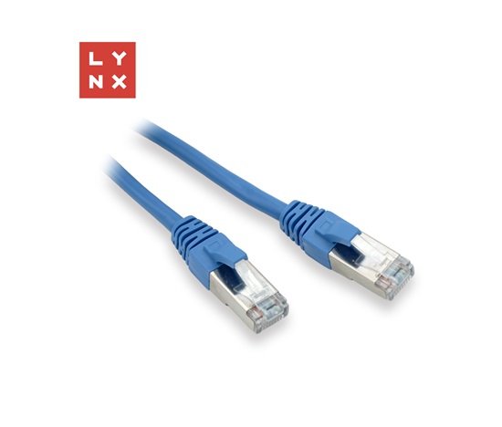 LYNX FTP patch kabel Cat5e PVC, CCA, 0,5m, modrý (balení obsahuje 10ks)