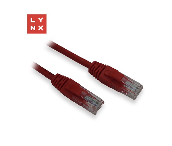LYNX UTP patch kabel Cat5e, PVC, CCA, 0,5m, červený (balení obsahuje 10ks)