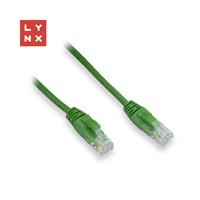 LYNX UTP patch kabel Cat5e, PVC, CCA, 0,1m, zelený (balení obsahuje 10ks)