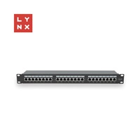 LYNX 19" patch panel  24-port, STP Cat6, 50µ, stíněný, černý