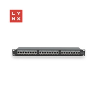 LYNX 19" patch panel  24-port, FTP Cat6a, 50µ, stíněný, černý