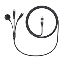 CONNECT IT Nabíjecí kabel Wirez 6v1, USB-C/USB, Lightning, Bezdrátová nabíječka na hodinky, 1.25m, černá