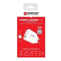 SKROSS USB A+C nabíjecí adaptér Power charger 65W GaN EU, Power Delivery, typ C