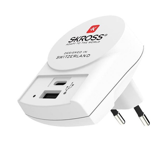 SKROSS USB A+C nabíjecí adaptér EU, 27W, typ C