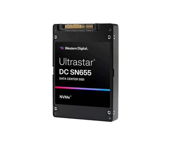 WD Enterprise SSD 7.68TB Ultrastar DC SN655, PCIe Gen4, (R:6800, W:2000MB/s), RI-1DW/D BICS5 ISE