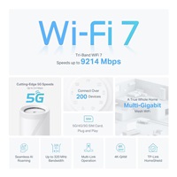 TP-Link Deco BE65-5G(1-pack) WiFi7 Mesh (BE9300,2,4GHz/5GHz/6GHz,3x2,5GbELAN/WAN,1xUSB3.0,4G LTE,5G,1xnanoSIM)