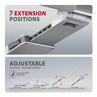 AXAGON STND-LR, aluminiowa podstawka do laptopów 10" - 17" z regulowaną wysokością, kątem nachylenia i obrotem 360°