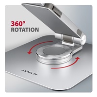 AXAGON STND-LR, aluminiowa podstawka do laptopów 10" - 17" z regulowaną wysokością, kątem nachylenia i obrotem 360°